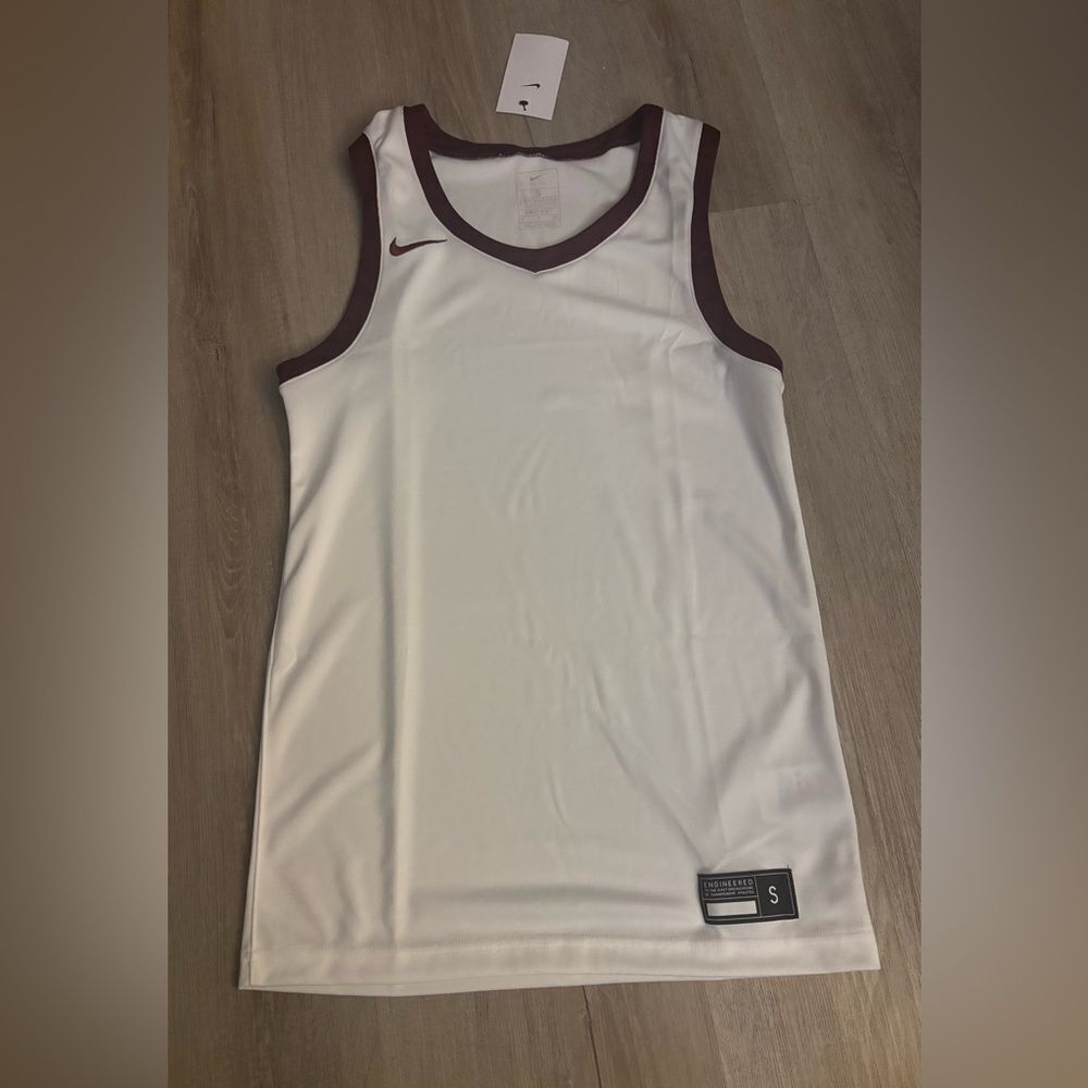 Nike White and Maroon Nike Tank Top